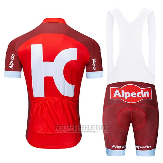 2019 Fahrradbekleidung Katusha Alpecin Rot Wei Trikot Kurzarm und Tragerhose